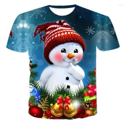 メンズTシャツクリスマスパーティーハッピーアンドレディースカーニバルTシャツ3Dプリントヒップホップパーソナリティクルーネックファッション半袖服