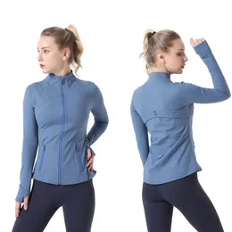 Sports Jacket Outerwear Fitness practice clothing Sports Zipper Long Sleeve Thumb Pocket Casual Running Tight stand collar Lycra hygroscopic sweat releasing