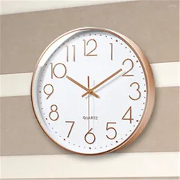 벽시계 석영 시계 로즈 골드 무음 매달린 매달려 10 인치 호 로즈 북유럽 시계 사무실 거실 장식