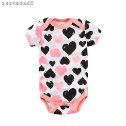 Bodysuits de manga curta de verão 0-3-6-9-12M para bebê recém-nascido menina de algodão macacão de beleza roupas infantis barato venda macacões L230712