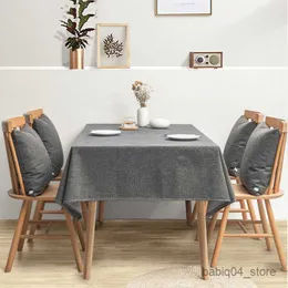 테이블 천 홈 장식 테이블 천 직사각형 식탁보 식사 테이블 커버 단색 면식 식탁 식사 테이블 커버 R230819