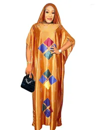 캐주얼 드레스 2024 여름 실크 여성 두바이 아프리카 무슬림 히잡 아바야스 웨딩 파티 Dashiki Maxi Robe Ladies Dress Clothing