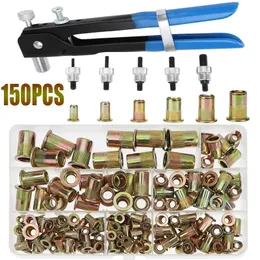 Tool Parts 150pcs Rivet Nuts Mandrel Kit M3 M4 M5 M6 M8 M10 or Nut Repair Gun Flathead Screw Pop Set 230727
