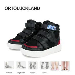 Ortoluckland barn skor barn pojkar ortopediska sneakers småbarn baby flickor som kör tippe plattfot båge support sular skor