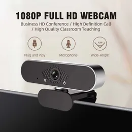 Webbkameror 1080p Full Webcam Plug -examen Wide Viewing Vinkel Webcam med mikrofon för PC -bärbar dator skrivbord
