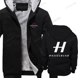 Herrtröjor män vinter varm svart hoody hasselblad the profesionals cam logo unisex fleece hoodie anpassad tryck avslappnad topp tröja