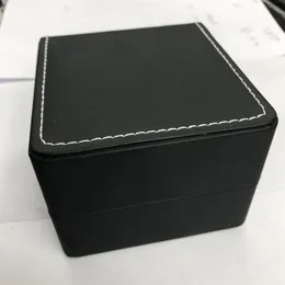 Uhrenboxen Klassisches schwarzes Leder mit schwarzem Erscheinungsbild und weißem Nähgarn innen und außen 299S