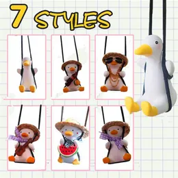 New Gypsum Cute Anime Car Accessorie Swing Duck Pendant Auto Rearview Mirror Ornaments Birthday Gift Auto Decoraction Car Fragranc270s