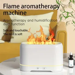 H3 Flame Aromatherapy Machine：インテリジェントなパワーオフ、低湿気アラーム、3色、安全なタッチ可能 - デュアル機能アロマセラピー加湿！