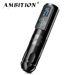 Tattoo Machine Ambition vibe trådlös penna kraftfull borstlös motor med pekskärm Batterikapacitet 2400mAh för konstnärer 230728
