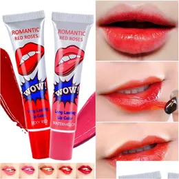 Ferramentas de banho Acessórios Urso Romântico Brilho labial Uau de longa duração Lábios peel off mágicos Tatuagem Lipgloss de 6 cores Maquiagem Lipp Stain Drop Dhsfz