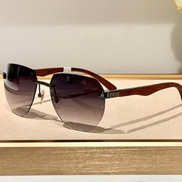 Дизайнерские солнцезащитные очки коричневые овальные мужские очки CT0288S Rimless Brown Lens Leaven Lears