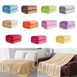 Blanket Big Size Soft Warm Coral Fleece Flannel For Beds Faux Fur Mink Throw Solid Color Sofa Cover Bedspread Winter 230727