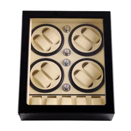 Watch Boxes Winder LT Wooden Automatic Rotation 8 5 Storage Case Display Box 2023 StyleInside White Outside Black2497