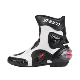 Stivali da moto con protezione dell'articolazione della caviglia Stivali Pro-Biker SPEED per moto Racing Motocross Stivali NERO ROSSO BIANCO213p