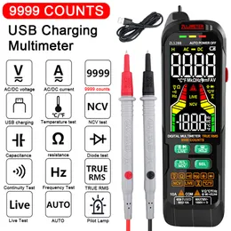 Multimeters ładowanie USB cyfrowy zakres multimetora automatycznego AC DC prąd detektor napięcia Piórek True RMS Pojemność Temp Smart Multimetr Tester 230728