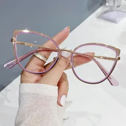 Sonnenbrille 2023 Anti-blau Licht Frauen Cat Eye Brillen Rahmen Marke Designer Retro Übergroßen Optische Gläser Rahmen Klar