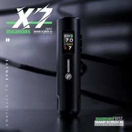 Тату -машина Dragonhawk X7 Беспроводная беспроводная мастлабс Умные чипы Технология замены батарея безмолковой вращающийся ручка 230728
