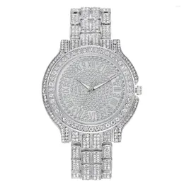 Wristwatches Bling-ed Out Ultimate Hip Hop Royalty Mens Watch W/Easy Reader Roman Numeral Or Iced Diamond Time Indicators