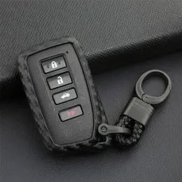 Per Lexus in fibra di carbonio Car Key Fob Case Cover Chain Ring Keychain Accessories271g