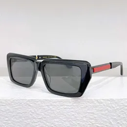 Damen-Designer-Sonnenbrille PR141WS, braune Acetat-Katzenbrille, rechteckiger Rahmen, rotes Logo, Sonnenbrille der Modemarke