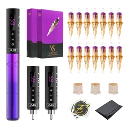 Kits de máquina de tatuaje EZ LOLA AIR Batería inalámbrica con agujas de cartucho Suministro de maquillaje permanente 230728