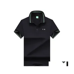 Herren Polos Boss Herrenhemd Hochwertiges Mode-T-Shirt Luxuskragen Reine Baumwolle Atmungsaktives Top Business Mxxxl Drop Delivery Appare Otwoz