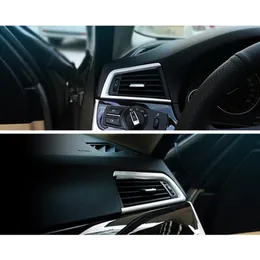 Chrome ABS Center konsola oba boczne klimatyzacje dekoracji ramy dekoracyjnej wykończenia 2PC dla BMW F10 5 serii 2011-17 Styl231R