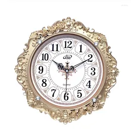 Wall Clocks Gold Vintage Digital Clock Decorative Fashion Silver Round Stylish Horloge Home And Decoration AB50WC