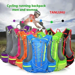 Sacos ao ar livre TANLUHU 15L ciclismo corrida mochila masculino feminino ultra leve respirável ciclismo cross country maratona bolsa de água mochila 450g 230727