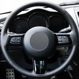 Black Genuine Leather Car Steering Wheel Cover for Mazda MX-5 2009-2013 RX-8 2009-2013 CX-7 CX7 2007-20092990