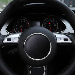 6pcs pulsanti del volante dell'automobile paillettes Chrome ABS styling accessori interni decalcomanie per Audi Q3 Q5 A7 A3 A4 A5 A6 S3 S5 S6 S7235I