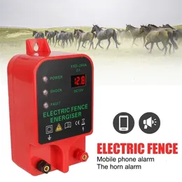 Andra trädgårdsbyggnader LIVESTOCK Högspänningspulsstyrenhet Electric Fence LCD Display High Decibel Alarm 10 km Waterproof 230727