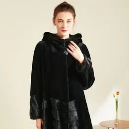 Women's Fur Women Fleece Jacket Fall And Winter Fashion Faux Coat Long Fuzzy Hood Fluffy Sherpa Overcoat