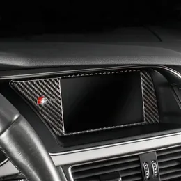 Adesivo de fibra de carbono console interno do carro navegação gps nbt moldura da tela guarnição acessórios automotivos para audi a4 b8 a5 09-16 carro sty183y