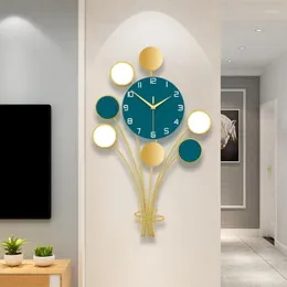 Väggklockor hushållsklocka ljus lyx modern enkel atmosfär vardagsrum kreativt klock restaurang dekoration