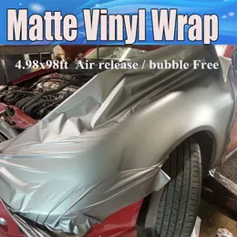 Mattgraue, matte Vinylfolie, Anthrazit, mit Luftblase, dunkelgraue, metallische, matte Fahrzeugfolie, Größe 1, 52 x 30 m, Rolle 5 x 205 R