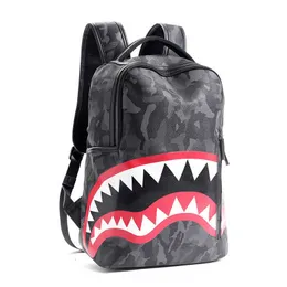 Bookbag Designer School plecak męski plecak kreskówkowy Shark 15,6 -calowy sportowy plecaki jazdy duża pojemność Laptop School PVC Skórzane opakowanie tylne pakiet