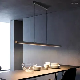 Pendellampor konst ledande ljuskrona lampa ljus modern minimalistisk strip matsal levande dekor restaurang bar café hängande fixtur inomhus