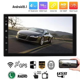 Bil Audio Stereo Android12 Double Din GPS Navigation Bluetooth Voice ratt Kontroll Full pekskärm 7 tum mottagare Mirr2245