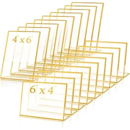 Other Event Party Supplies 10 Pack Gold Frame Acrylic Sign Holder Wedding Table Number Holder Slanted Clear Menu Picture Double Sided Stand Office Display 230728