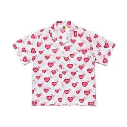 Men'S Casual Shirts Mens Designer T Fashion 20Ss Pocket Short Sleeve Shirt Fl Of Love Hawaii Loose High Street S-Xlmens Drop Delivery Dhe98