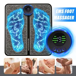 Fotvård elektrisk EMS fotmassager pad bärbar vikbar massagemattmuskelstimulering Förbättra blodcirkulationslättningsmärta Relax Fötter 230728