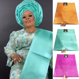 Fabric and Sewing Nigerian Sego Headtie Bady Pink 2Pcs Bag 082 Wedding Party ASO EBI African Head Tie 230727