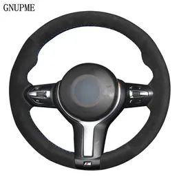 Car Steering Wheel Cover Black Suede For M Sport F30 F31 F34 X5 F15 M50d X6 F16 M50d F20 F21 M135i M140i F32 F33 F36 X1 F48266f