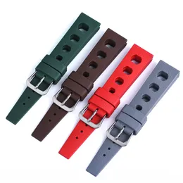 Watch Bands High quality FKM tropical strap 20mm sports diving waterproof and breathable fluororubber strap for quick release precision watch 230728