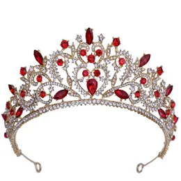 Luxur Ab Crystal Flower Tiara Crown For Women Wedding Party Gift Girls Bridal Bride Water Drop Crown Hair Jewelry