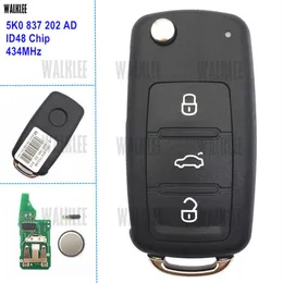 3 кнопки удаленного ключа подходят для VW Volkswagen Caddy EOS Golf Jetta Beetle Polo Up Tiguan Touran 5K0837202AD 5K0 837 202 AD247O