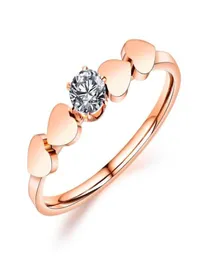 Fami Corean Fashion Love Peach Heart Stainless Steel Ring Wild Heartheart conectado anel feminino Borda vendendo joalheria40448117205876
