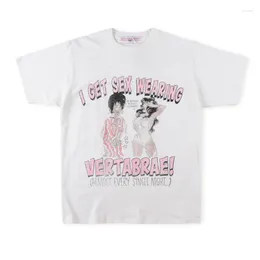 メンズTシャツ2023SS VERTABRACE TEEシャツ男性女性1：1高品質のレタープリントピュアコットンラウンドネックTシャツの夏